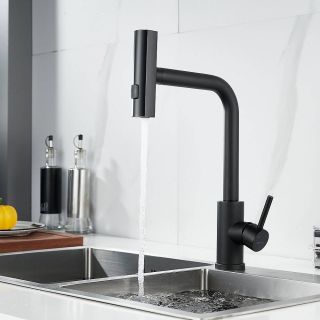 Смеситель для кухни Shevanik S263H с мультифункциональным изливом чёрный